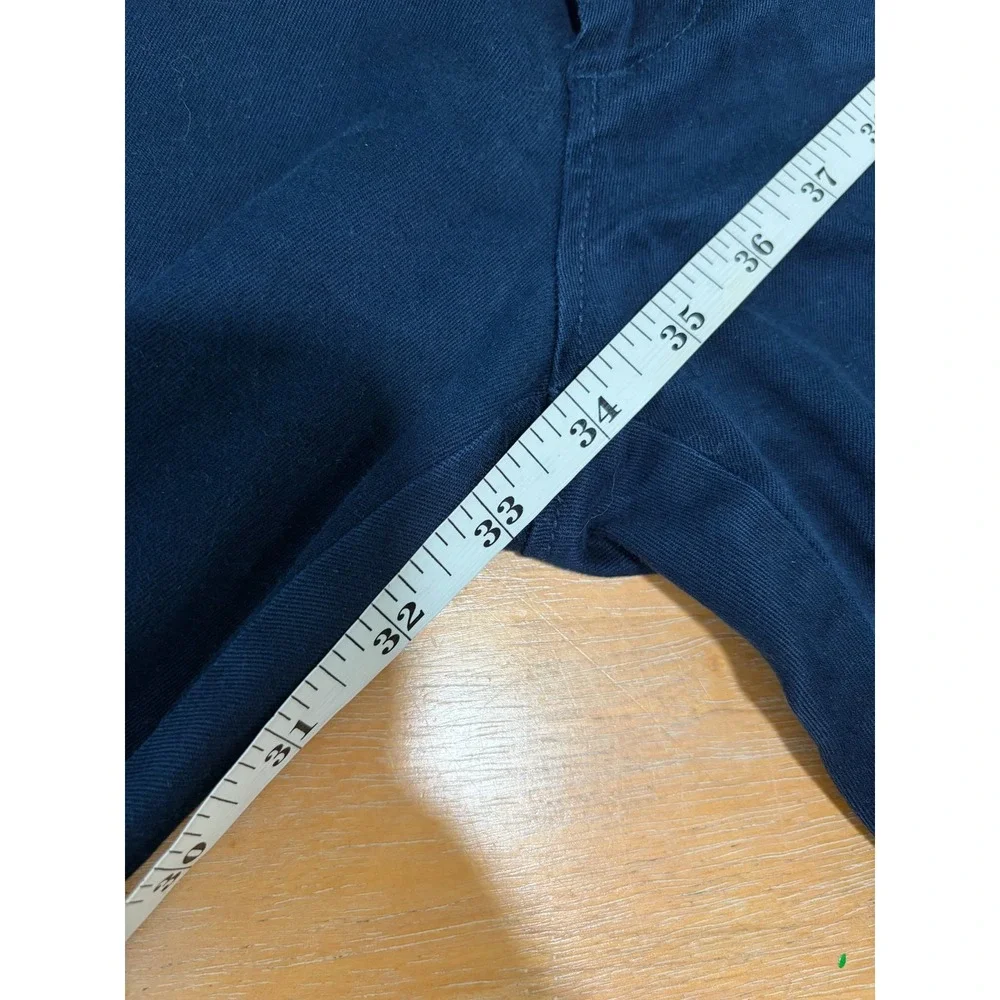 J Crew Re-Imagined Navy Blue Stretch Cotton Chino Pants Mens 35x33 Slim Straight